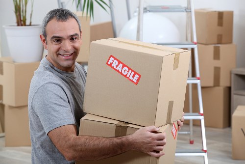 Removal van and moving boxes for a Hammersmith home move